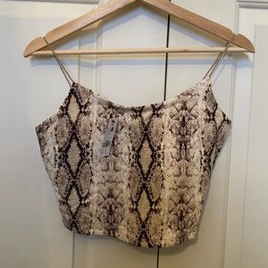 garage snake skin print tank